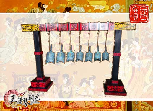 7件編鐘，觀賞裝飾編鐘，可發(fā)音編鐘